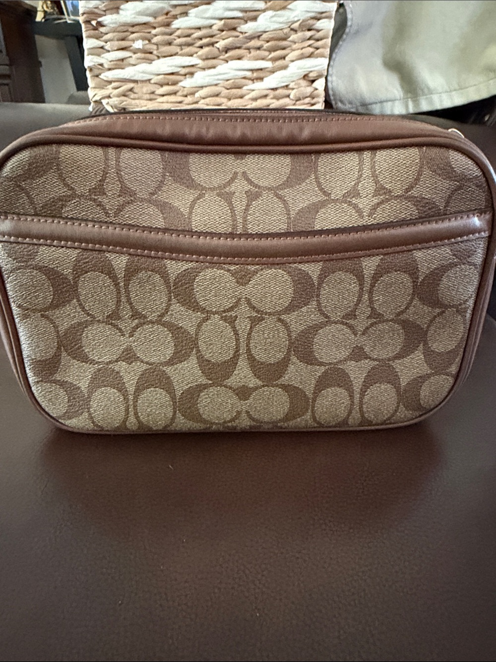 Coach Brown Signature Canvas Crossbody with Leather Trim - Picture 8 of 15